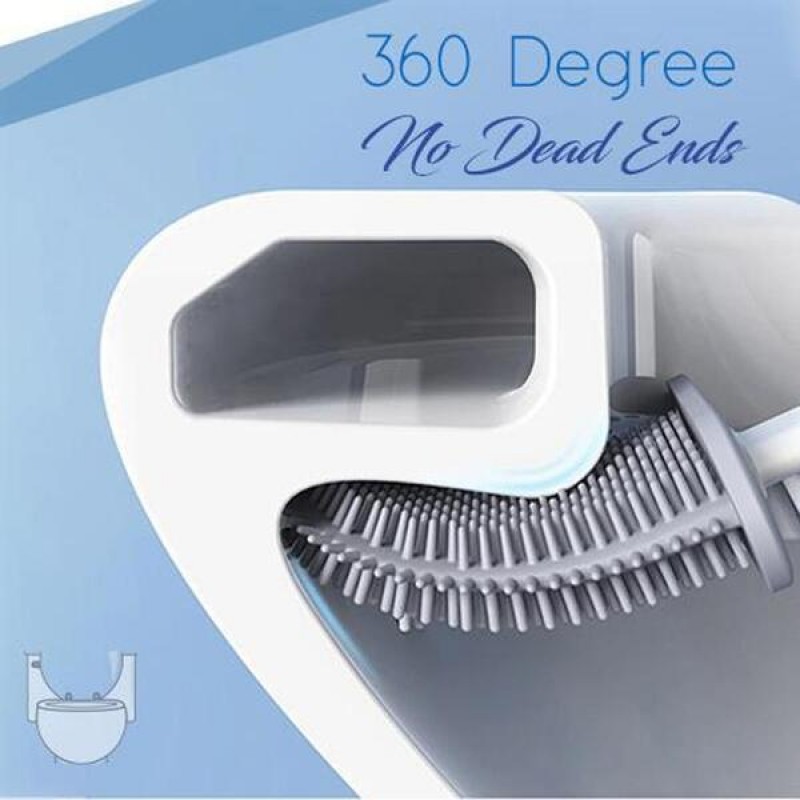 Flexible Silicone Toilet Brush Wall Mounted