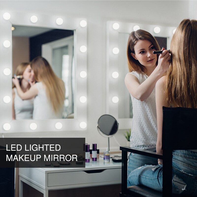 3 Colors 10Pcs LED Makeup Mirror Light Bulb