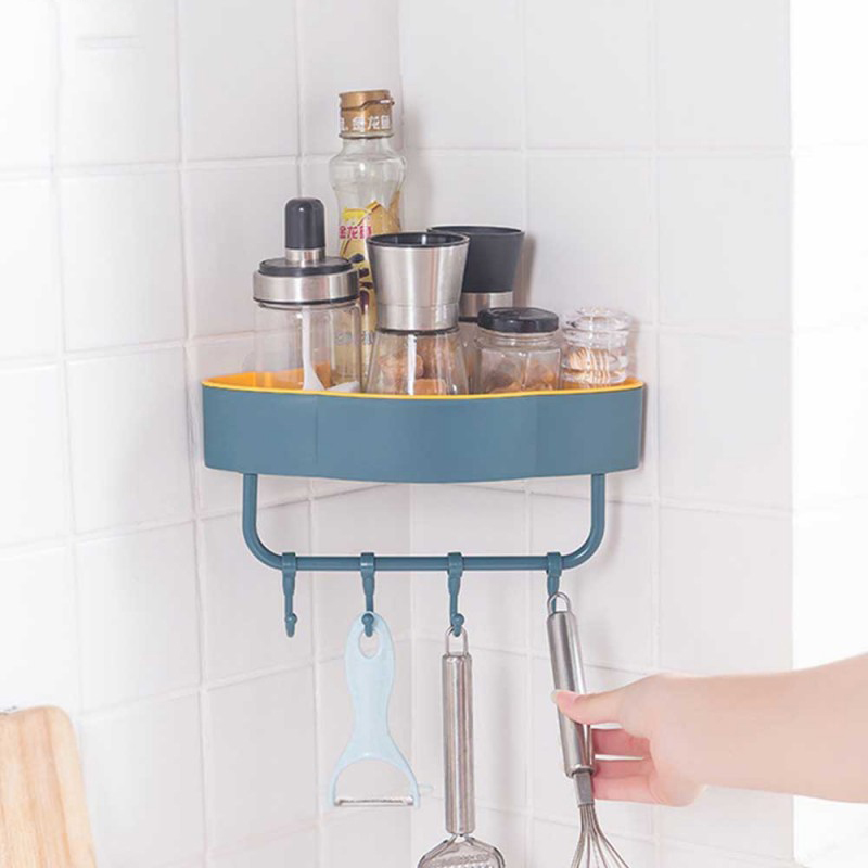 Buy bathroom corner shelf with hook wall mounted at best price in ...