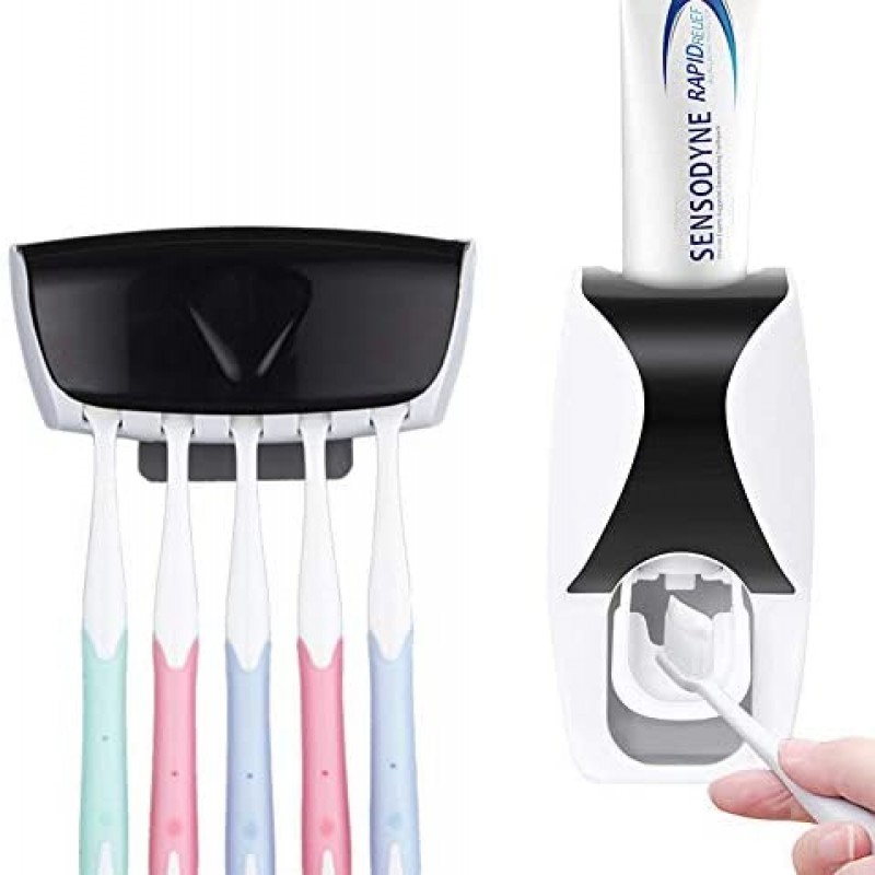Toothpaste Dispenser with Brush Holder
