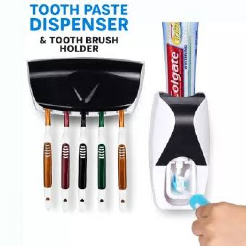 Toothpaste Dispenser with Brush Holder