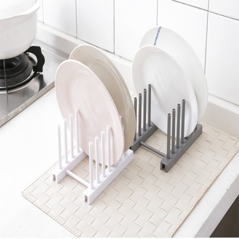 Plastic dish rack plate rack lid shelf kitchen tableware storage rack drain products organizer for the kitchen