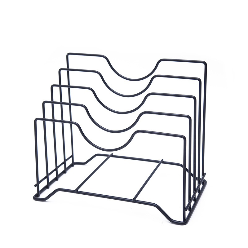 1pc Kitchen Shelf Pan Rack Cutting Board Holder Storage Pot Lid Organizer Stands Tapas Cover Stand Iron Dish Rack