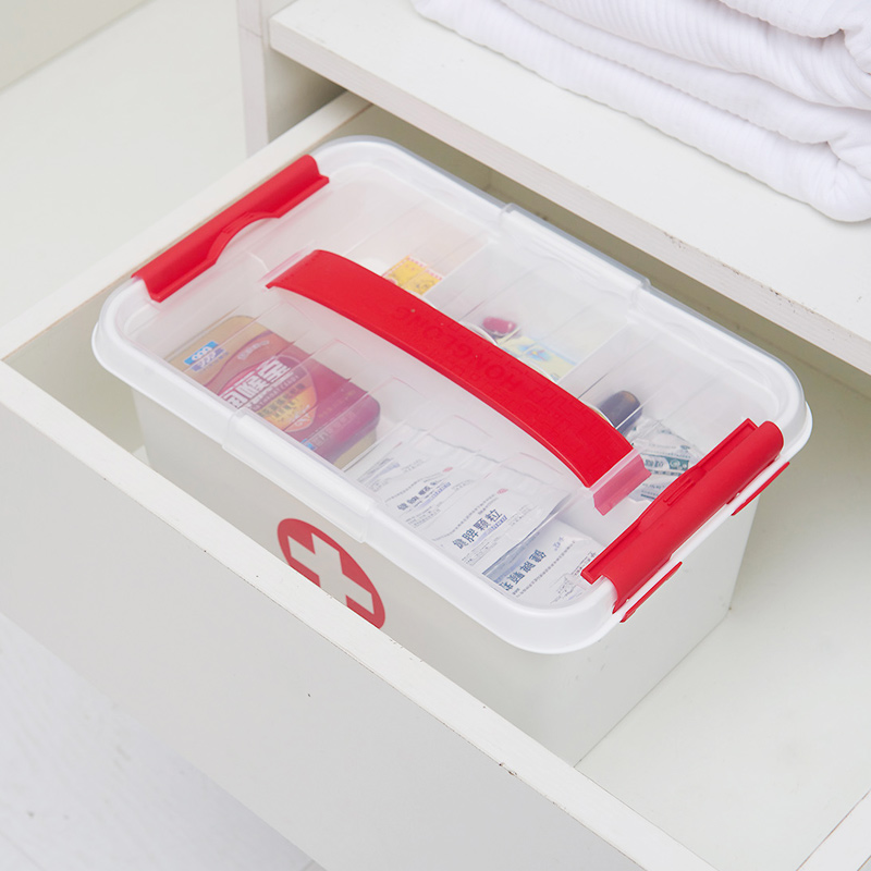 First Aid Kit Box Home Medicine Storage Box Plastic Pill Case Large Capacity Medical Organizer Makeup Cosmetic Container