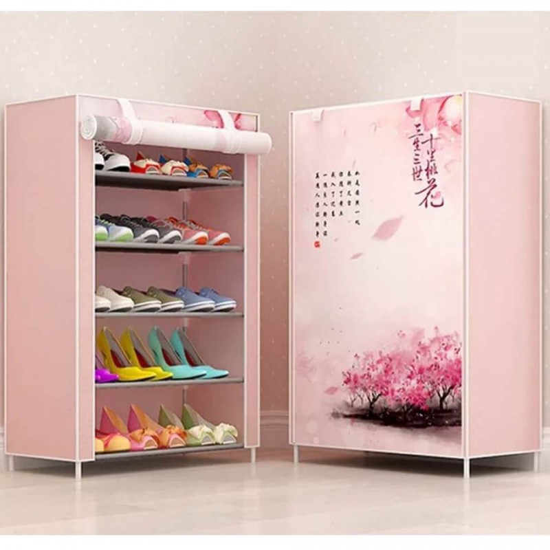 Printed Shoe Organizer Rack 5 Layer