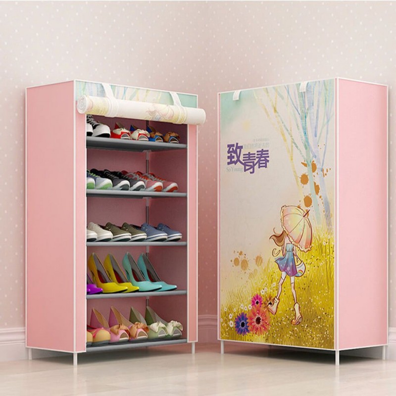 Printed Shoe Organizer Rack 5 Layer