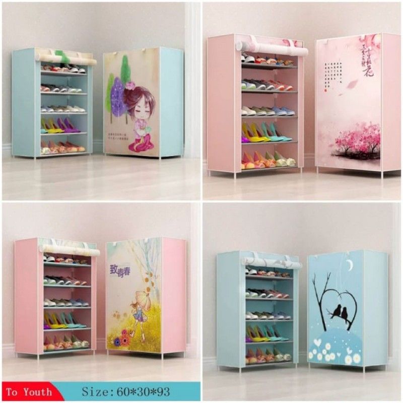 Printed Shoe Organizer Rack 5 Layer