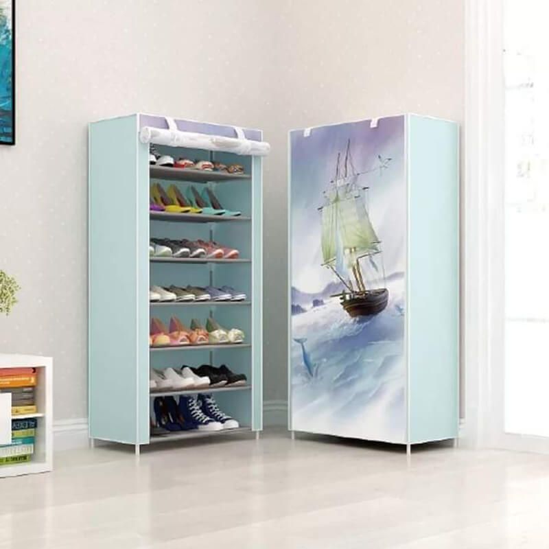 Printed Shoe Organizer Rack 7 Layer