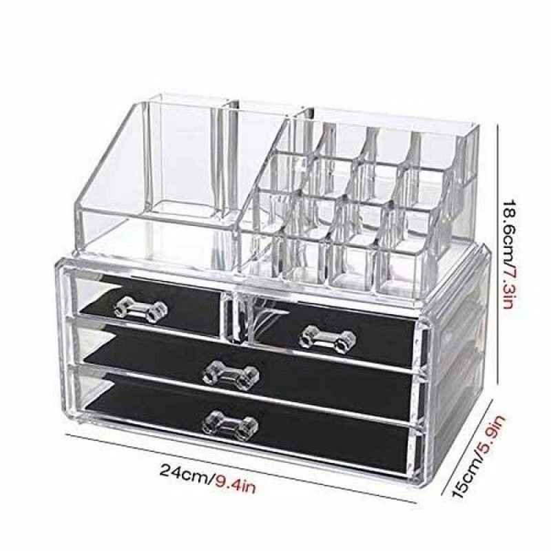 1 Pc Acrylic Cosmetic Jewelry Organizer with Drawers