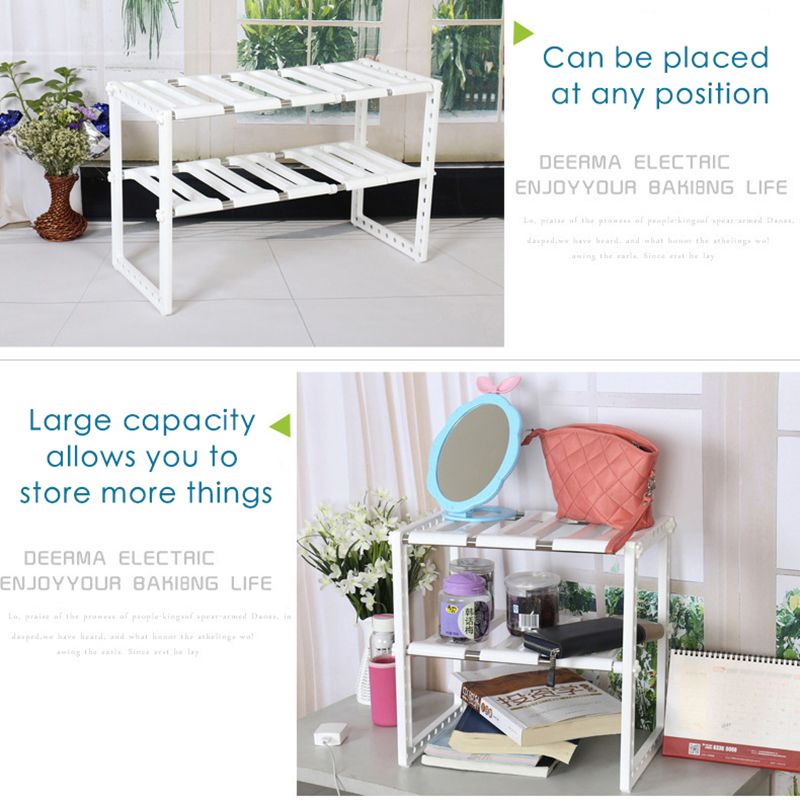 Expandable Adjustable Under Sink Shelf Storage Shelf for Kitchen Bathroom Rack Space Saving