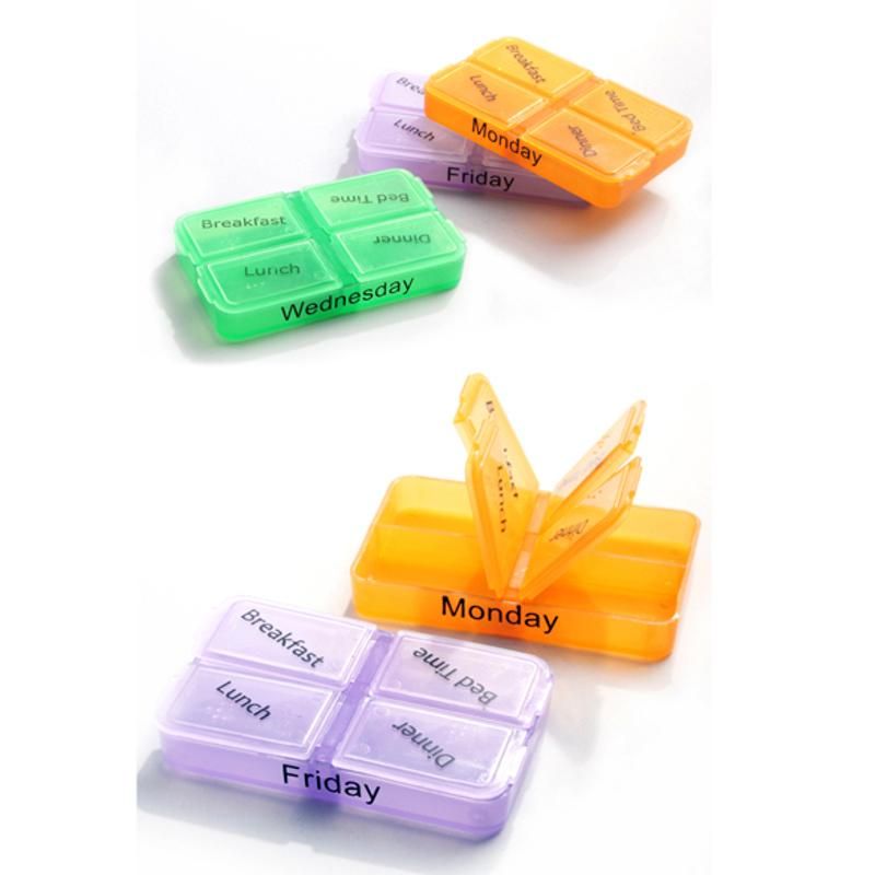 7 Days Medicine Weekly Storage Box Colorful Design Container Case Organizer