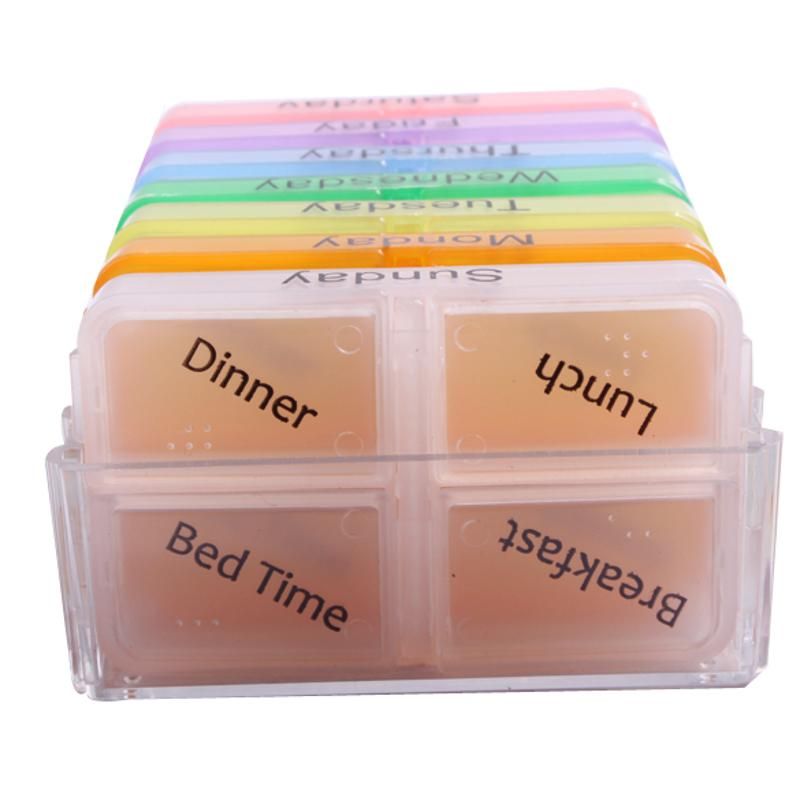 7 Days Medicine Weekly Storage Box Colorful Design Container Case Organizer