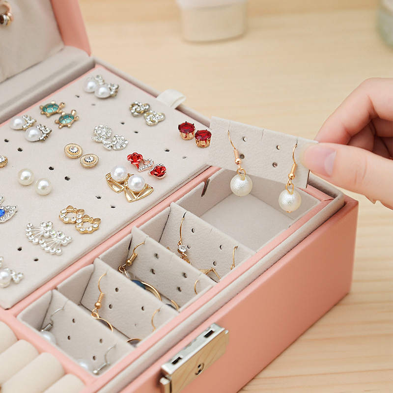 Multi-Function Travel Jewelry Box Necklace Earring Ring Gift Box Storage