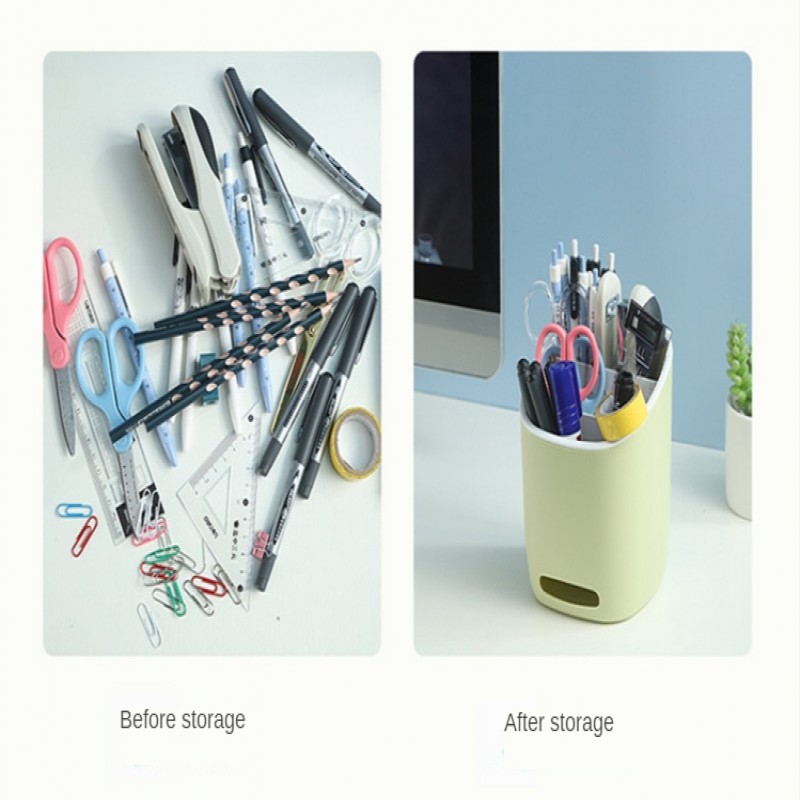 Multi-function Plastic PP Desk Pen Pencil Makeup Stationery Storage Box Organizer