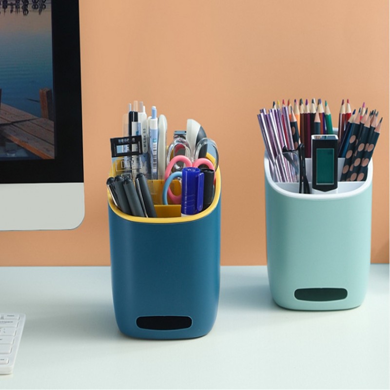 Multi-function Plastic PP Desk Pen Pencil Makeup Stationery Storage Box Organizer