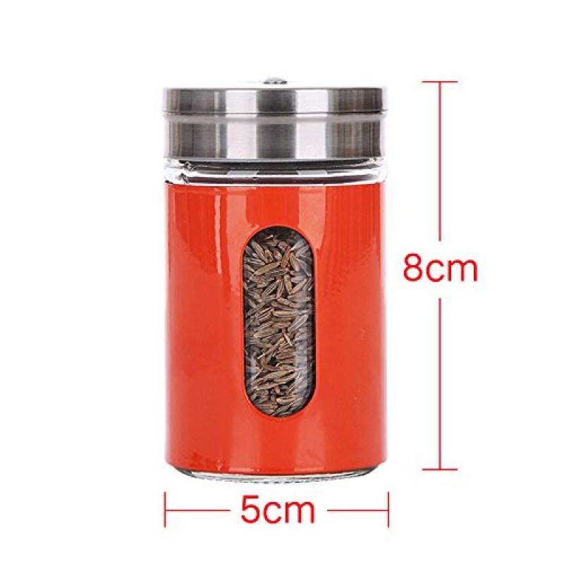 Glass Spice Jar Dispenser Salt and Pepper