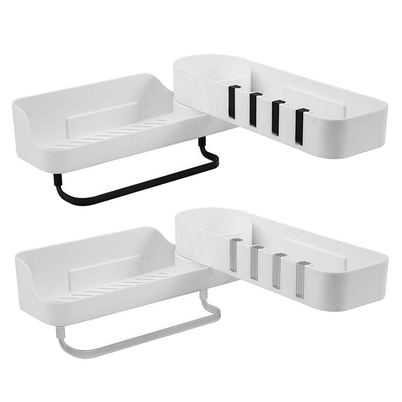 Self-adhesive Kitchen Bathroom Organizer  Shower Holder Shelf Basket Bath Corner Storage Rack