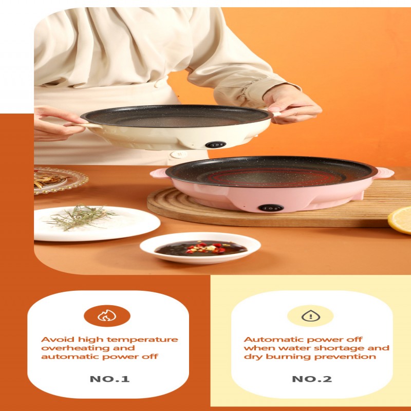 Non-stick Cooking Electric MultiCooker 220V Electric Frying Pan Barbecue Fried Steak Fish Omelette Frying Pan
