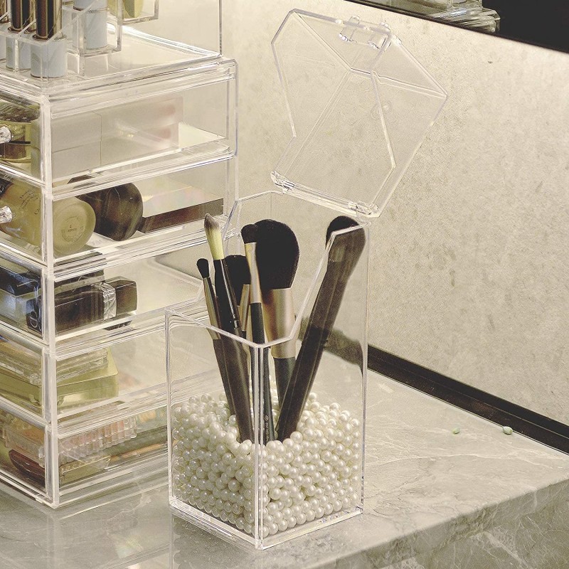 Transparent Pearl Acrylic Makeup Cosmetic Brush Organizer