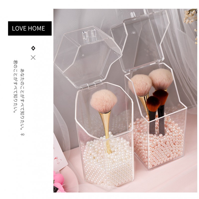 Transparent Pearl Acrylic Makeup Cosmetic Brush Organizer