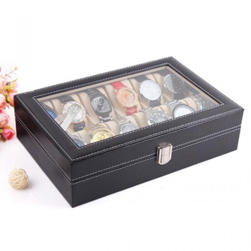 10-Slot Watch Box with Removable Watch Pillow
