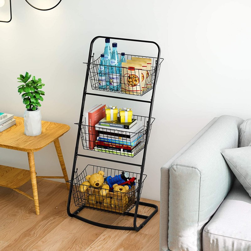 3 Tier Fruit Vegetable Baskets with Removable Baskets for Kitchen Bathroom Livingroom