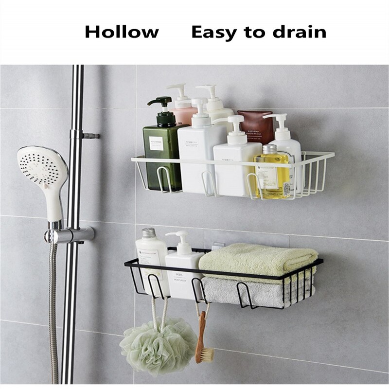 Wall Mounted Bathroom Shelf Shower Hanging Basket Shampoo Holder