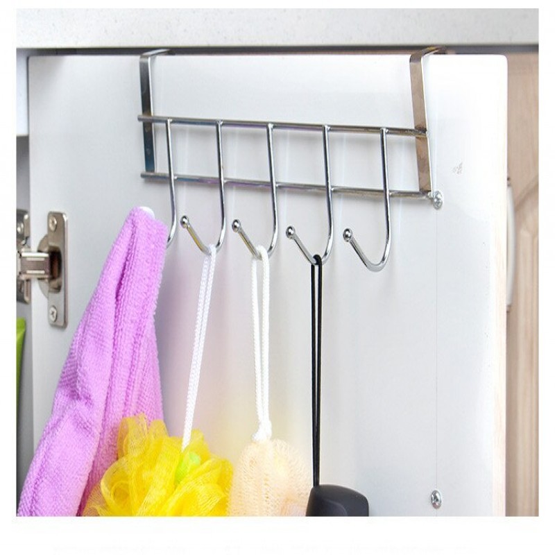 Stainless Steel Five-Hook Cabinet Door Back By Hanger Towel Hooks
