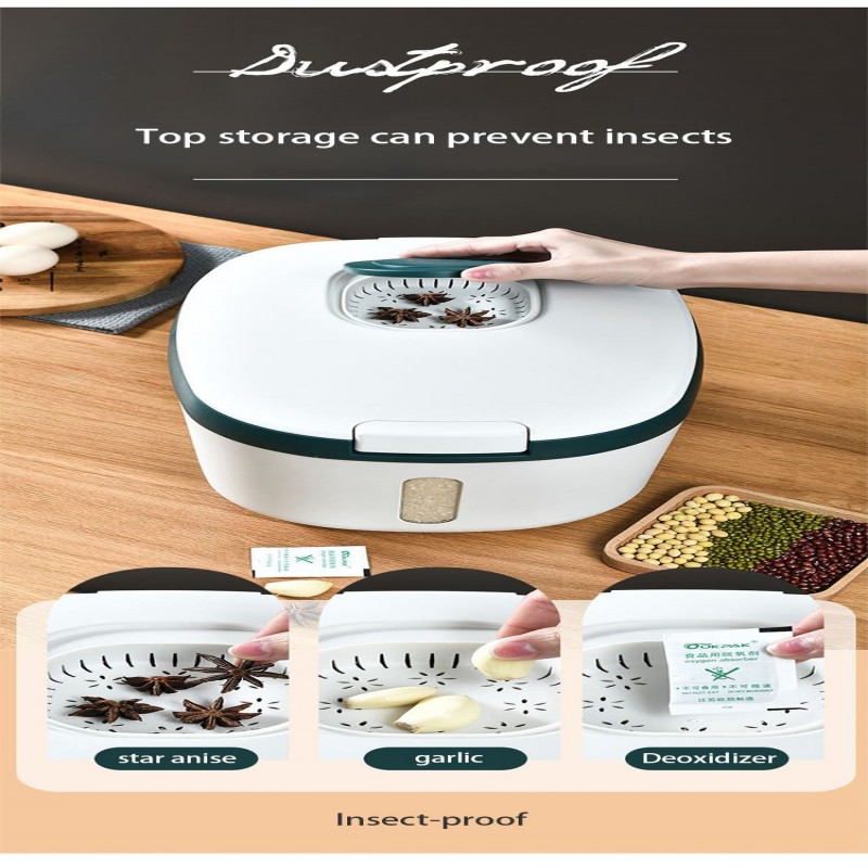 5 KG Kitchen Rice Storage Box Nano Insert Proof Moisture Proof Food Rice Container Bucket For Kitchen