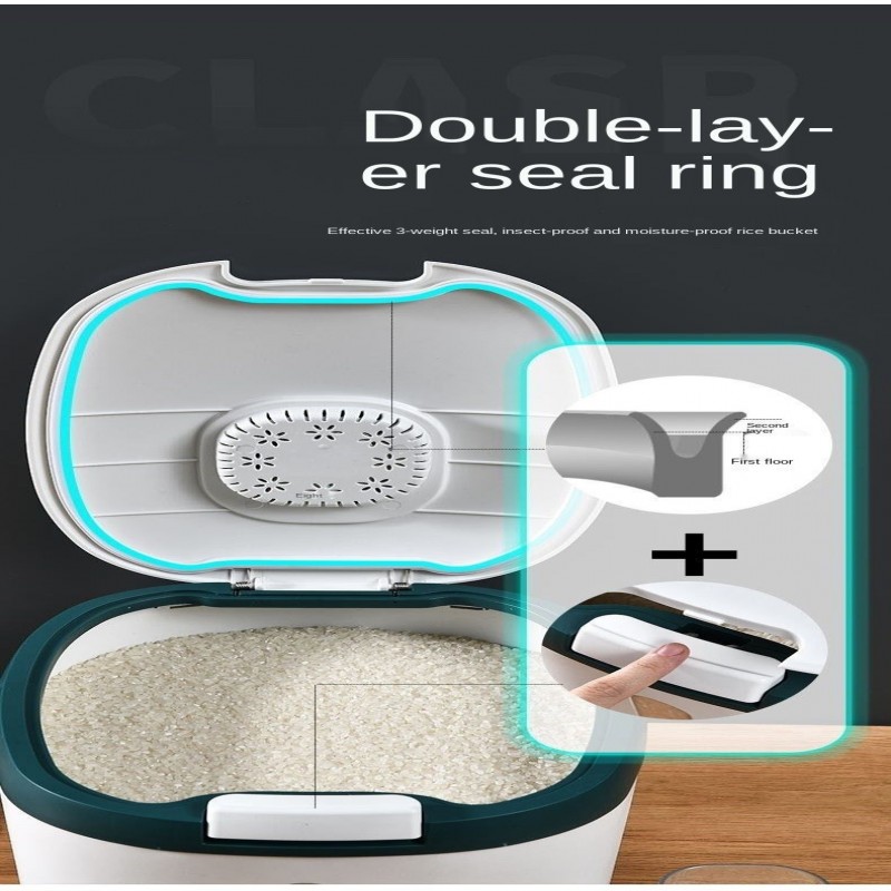 5 KG Kitchen Rice Storage Box Nano Insert Proof Moisture Proof Food Rice Container Bucket For Kitchen
