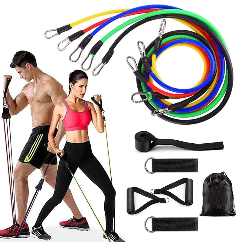 11Pcs Fitness Resistance Bands Set