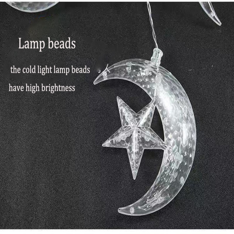 Led Lights Curtain Big Moon & Big Stars String Fairy