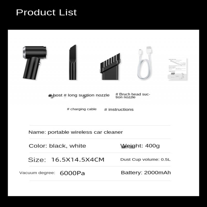 portable vacuum cleaner for home & car