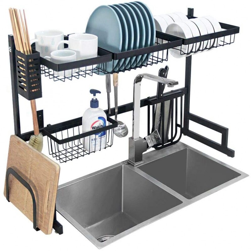 Buy stainless steel sink drain rack for kitchen rack dish rack knife