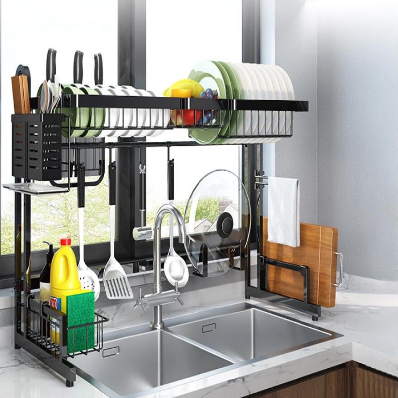 Buy stainless steel sink drain rack for kitchen rack dish rack knife