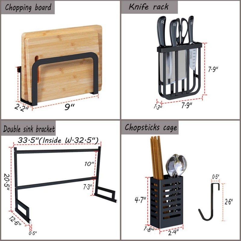 Stainless steel sink drain rack for kitchen rack dish rack knife holder