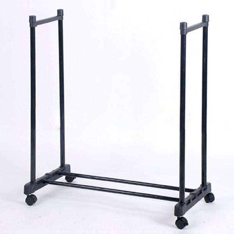 Adjustable Rolling Clothes Hanger Coat Rack Floor Hanger Storage With Shoe Rack