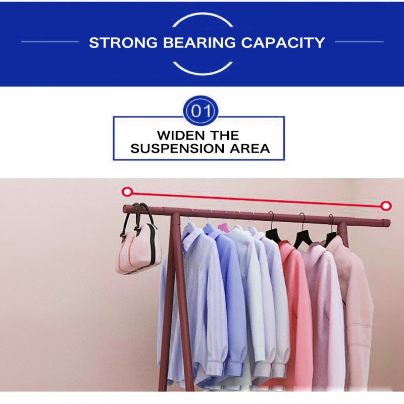 Multi-function Removable Bedroom Hanging Clothes Rack with Wheels Floor Standing