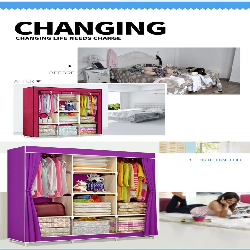 Multi Colour 3 Layer Storage WardrobeShelf Rack Fancy & Foldable