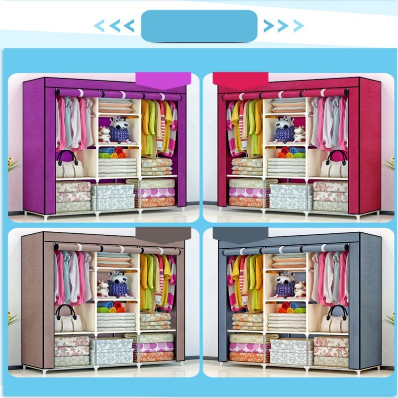 Multi Colour 3 Layer Storage WardrobeShelf Rack Fancy & Foldable