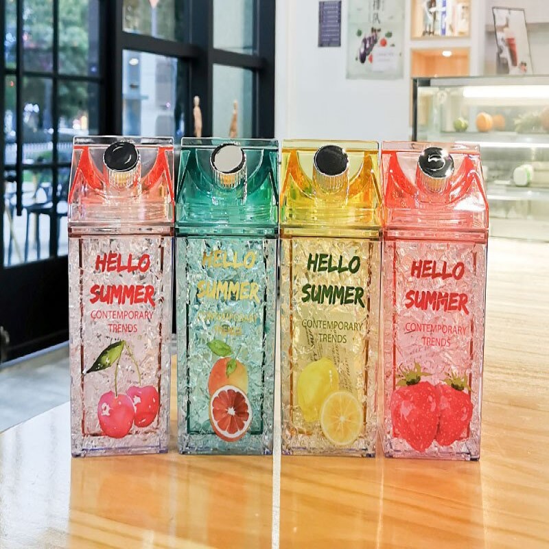 400ml Summer Straw Fashion Ice Fruit Water Bottle