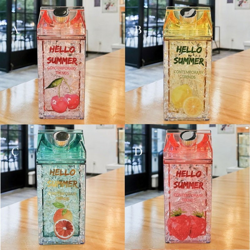 400ml Summer Straw Fashion Ice Fruit Water Bottle