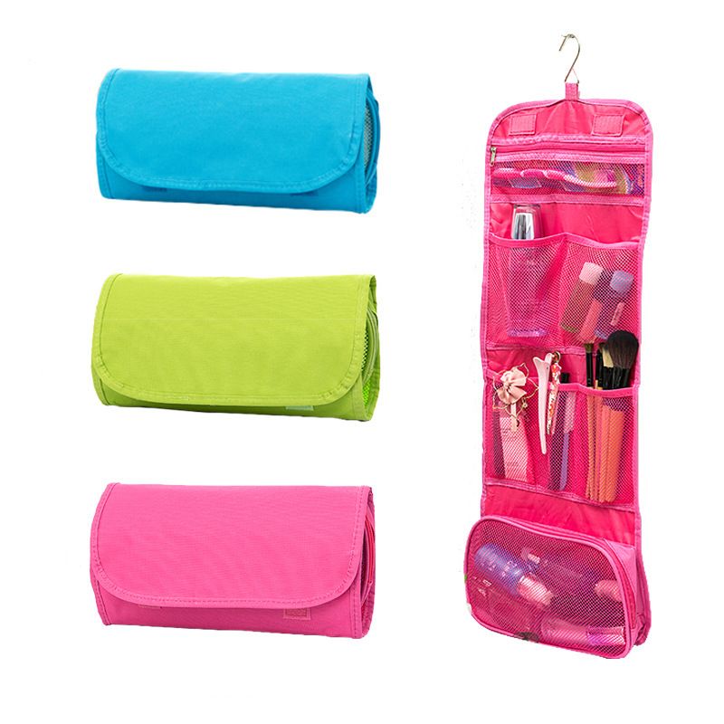 Portable Ladies Travel Toiletry Folding Hanging Wash Cosmetic Makeup Storage Bag