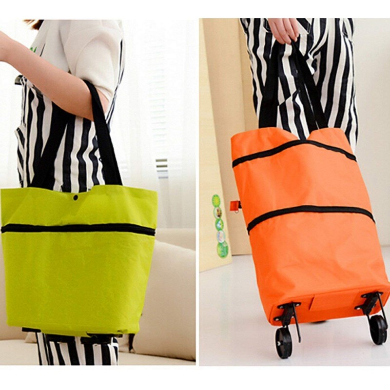 Folding Shopping Pull Cart Trolley Bag With Wheels
