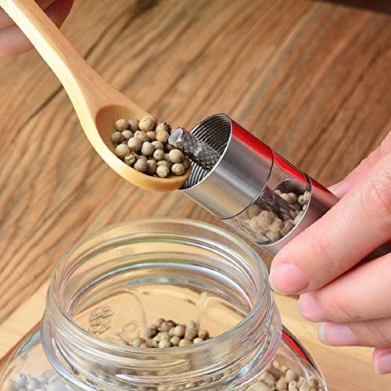 Push Button Thumb Grinder Stainless Steel Salt and Pepper