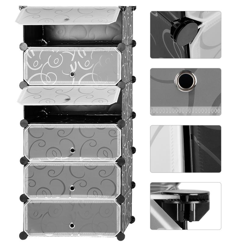 6 Layer Shoe Rack With Transparent Doors Easy To Install Shoes Shelf Organizer