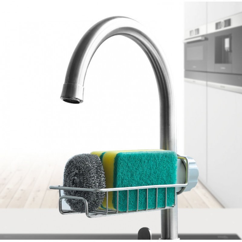 Stainless Steel Faucet Rack Kitchen Storage Shelf Sponge Dish