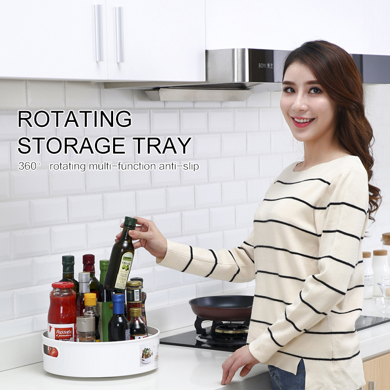 Desktop Non-Slip Rotating Storage Tray Multifunctional Plastic Storage Boxs