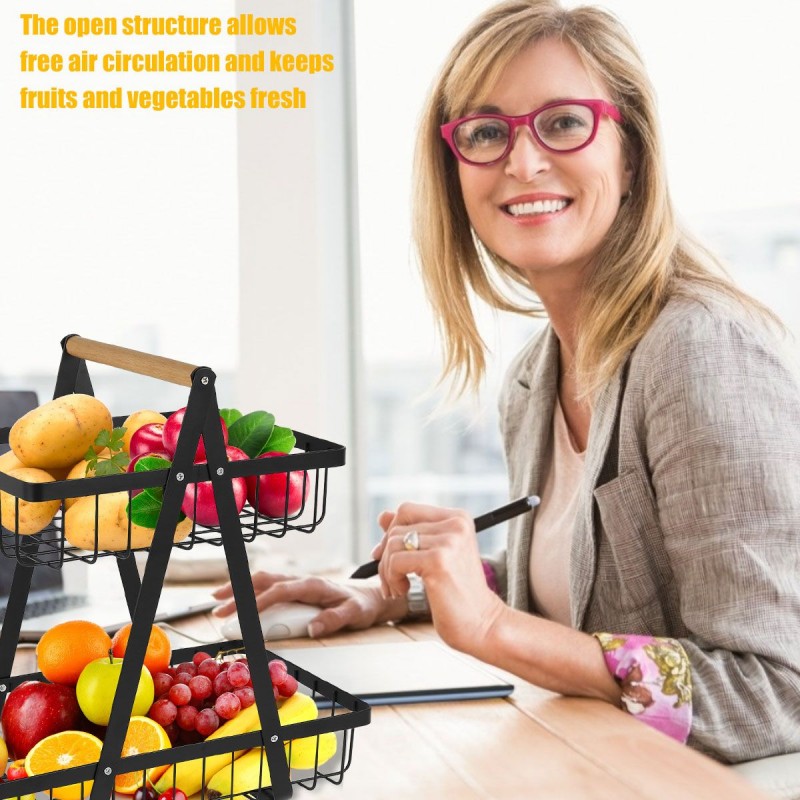 2-Tier Fruit Basket Vegetable Rack