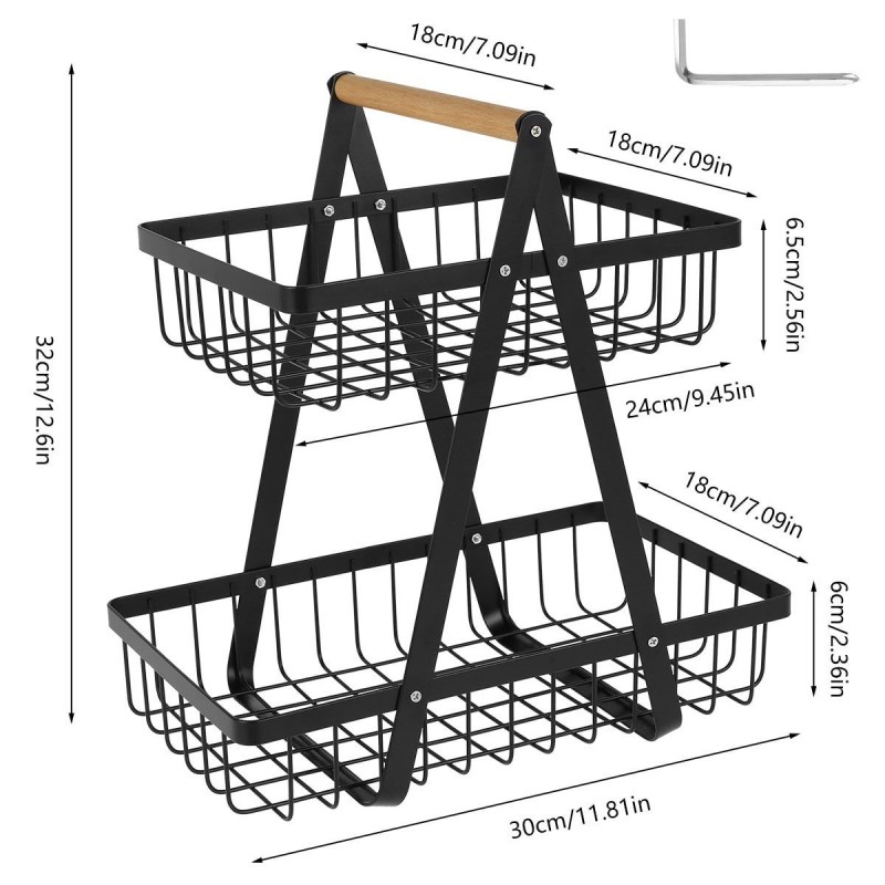 2-Tier Fruit Basket Vegetable Rack